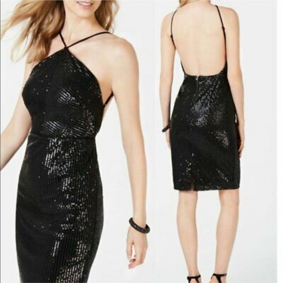 Adrianna Papell Dresses & Skirts - NWT Adrianna Papell Black Sequin Halter Midi Dress, Size 2